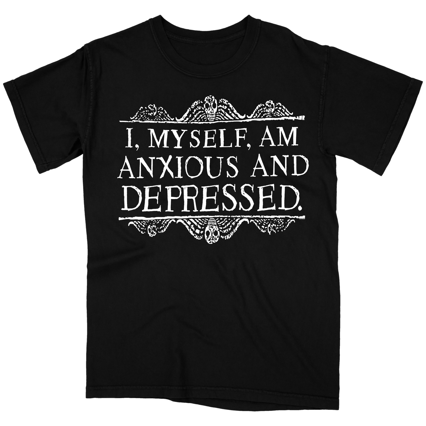 Anxious + Depressed Black T-Shirt S ONLY