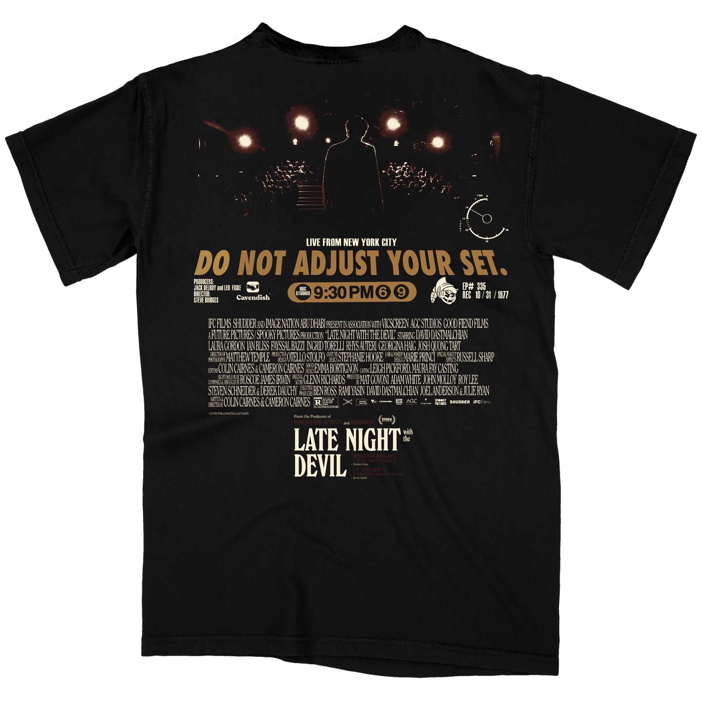 Late Night With The Devil "Broadcast" Variant Black T-Shirt