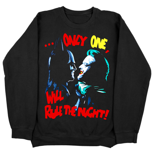 Only One Can Rule The Night 1989 Black Crew Neck Sweater