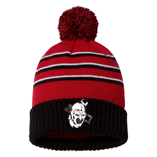 Hacksaw Red/Black Richardson Stripe Pom Cuffed Beanie (Limited To 31 Total)