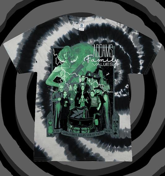 It's a Addams! SWIRL BLACK Tie Dye T-Shirt