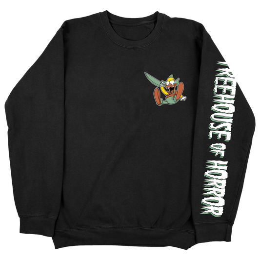 Treehouse Creep Show "Killer Krusty" EMBROIDERED Front Crew Neck Sweater