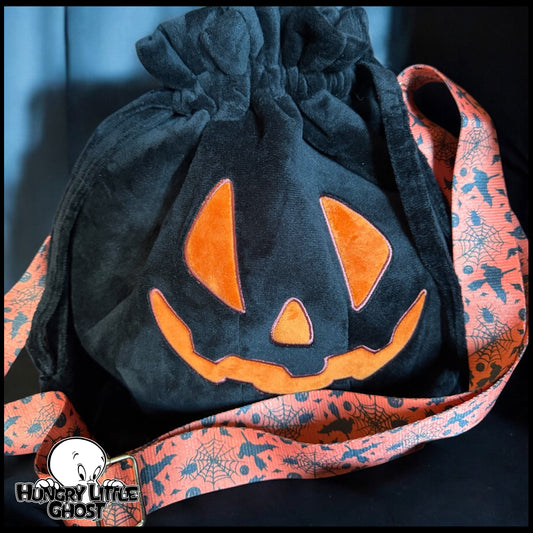 Hungry Little Ghost Pumpkin Pixie Purse (Orange)