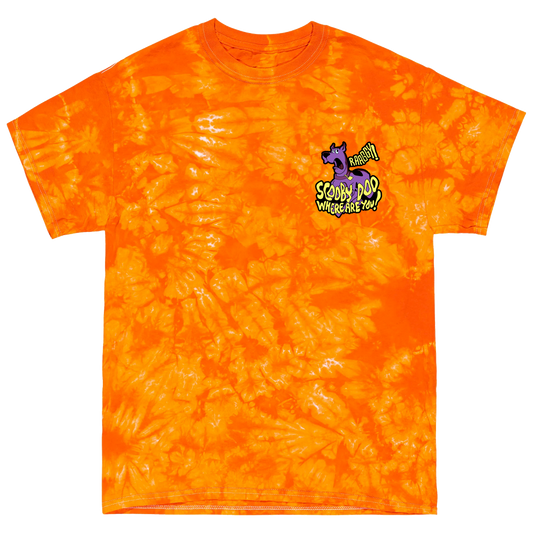 Scooby Embroidered ORANGE Tie-Dyed T-Shirt