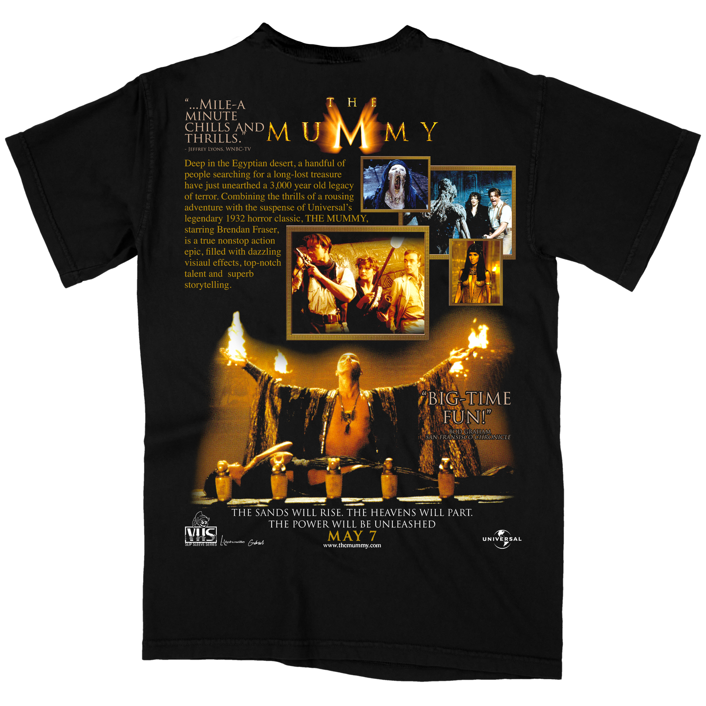 The Mummy 1999 Slip Sleeve Series Black T-Shirt