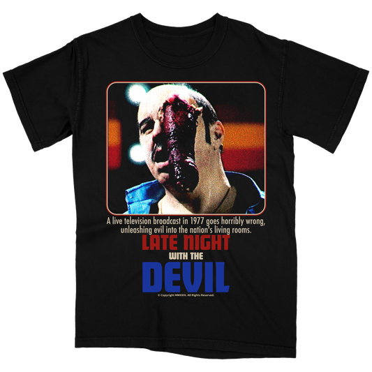 Late Night With The Devil "Worms" Variant Black T-Shirt (72Hr Limited Pre-Sale)