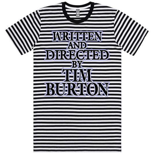 Written and Directed By Tim Burton Black/White Striped T-Shirt